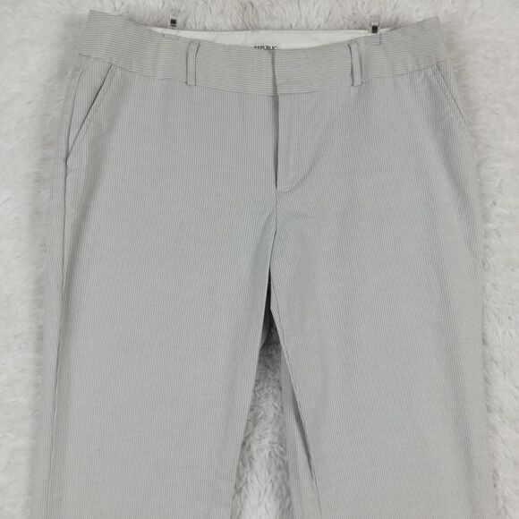 Banana Republic Womens Pants Martin Fit Straight Leg Gray Pinstripe Mid Rise 10 - Picture 5 of 14